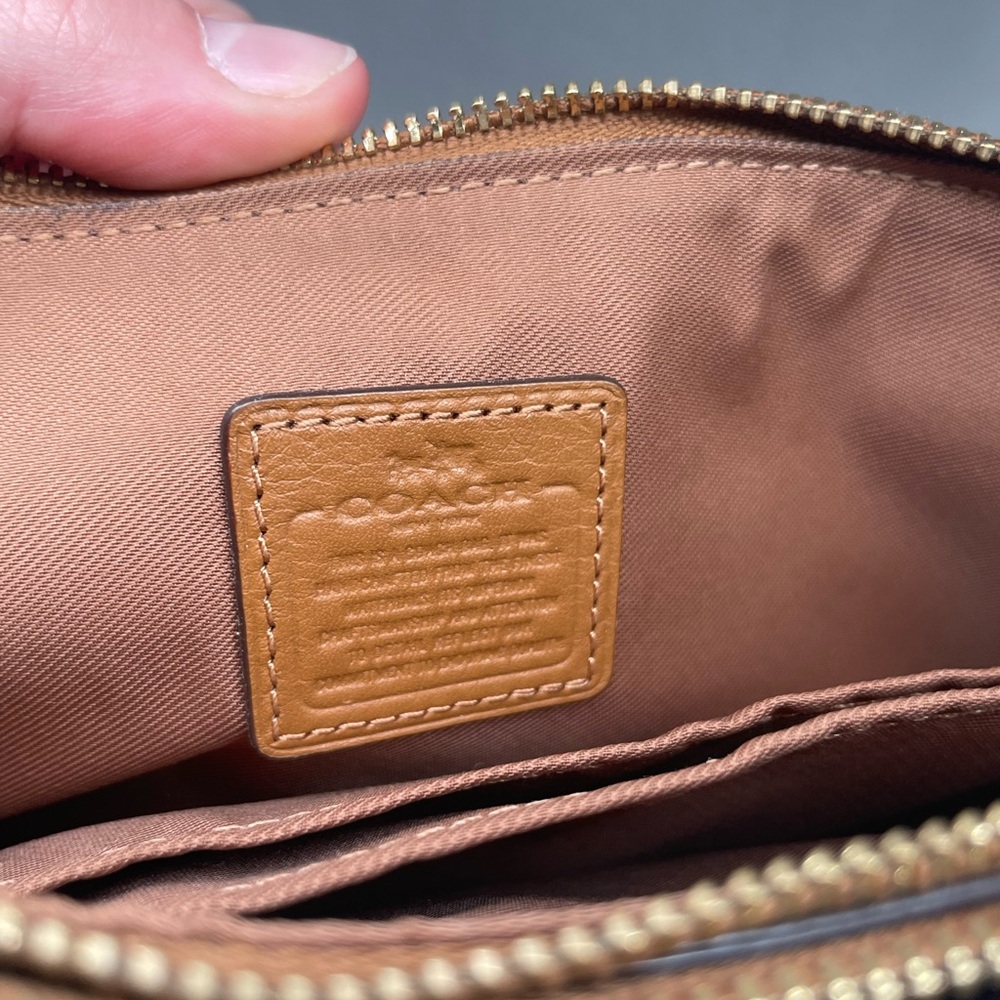 Coach Double Zip Wallet Wristlet – Chestnut Brown Pebbled Leather w/ Tags - Picture 8 of 15